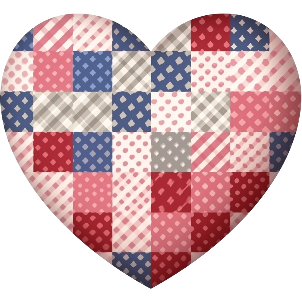 patchwork pattern heart emoji