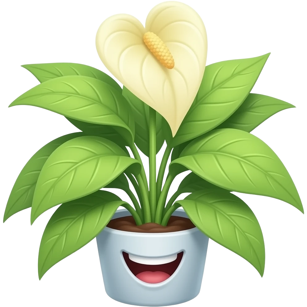 happy peace lilly plant emoji lauging emoji