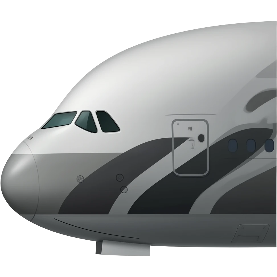 Airbus a380 realistic plane facing to the left bottom corner emoji