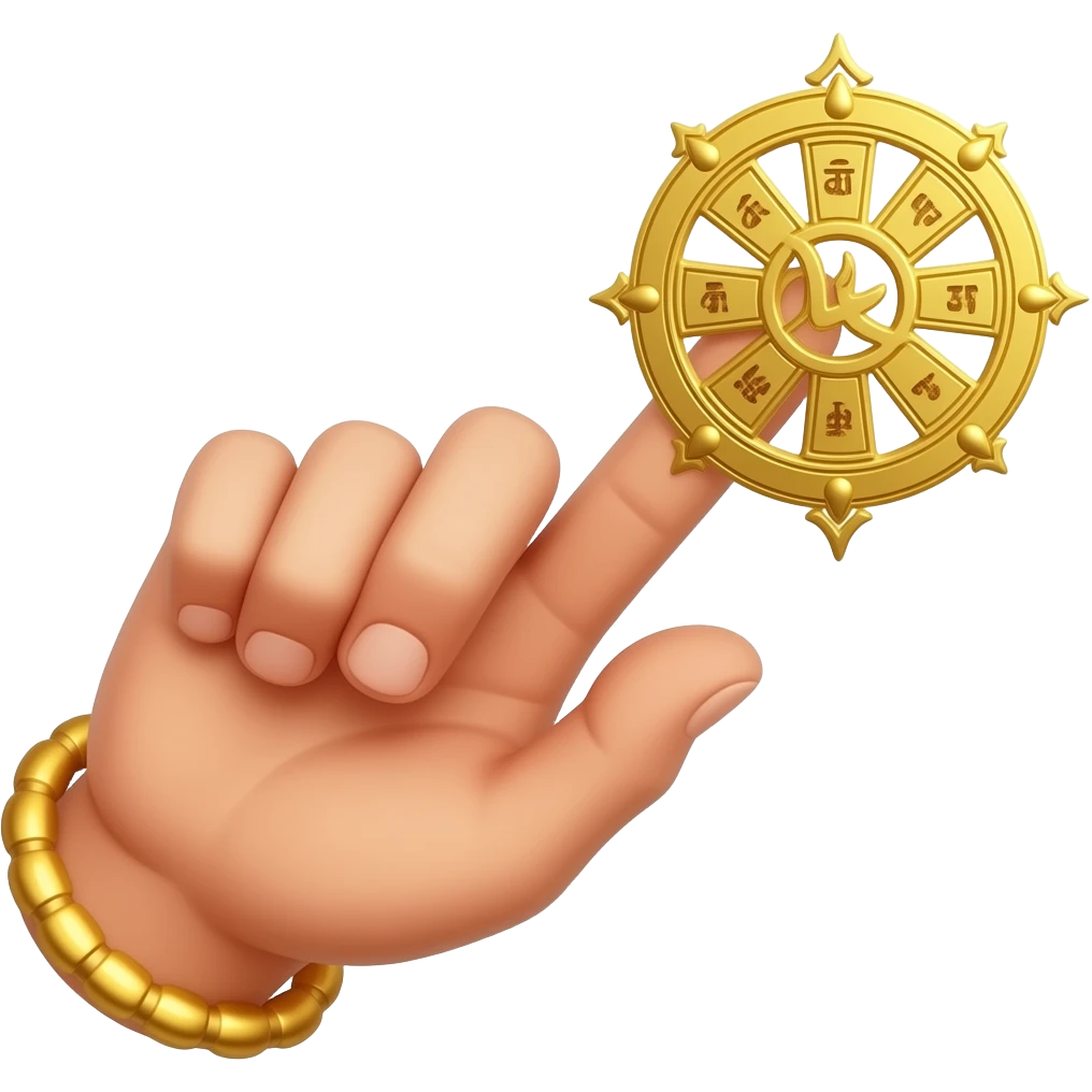 Finger pointed sudarshan chakra emoji
