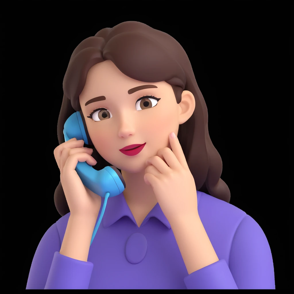 girl talking on phone, close up pose emoji
