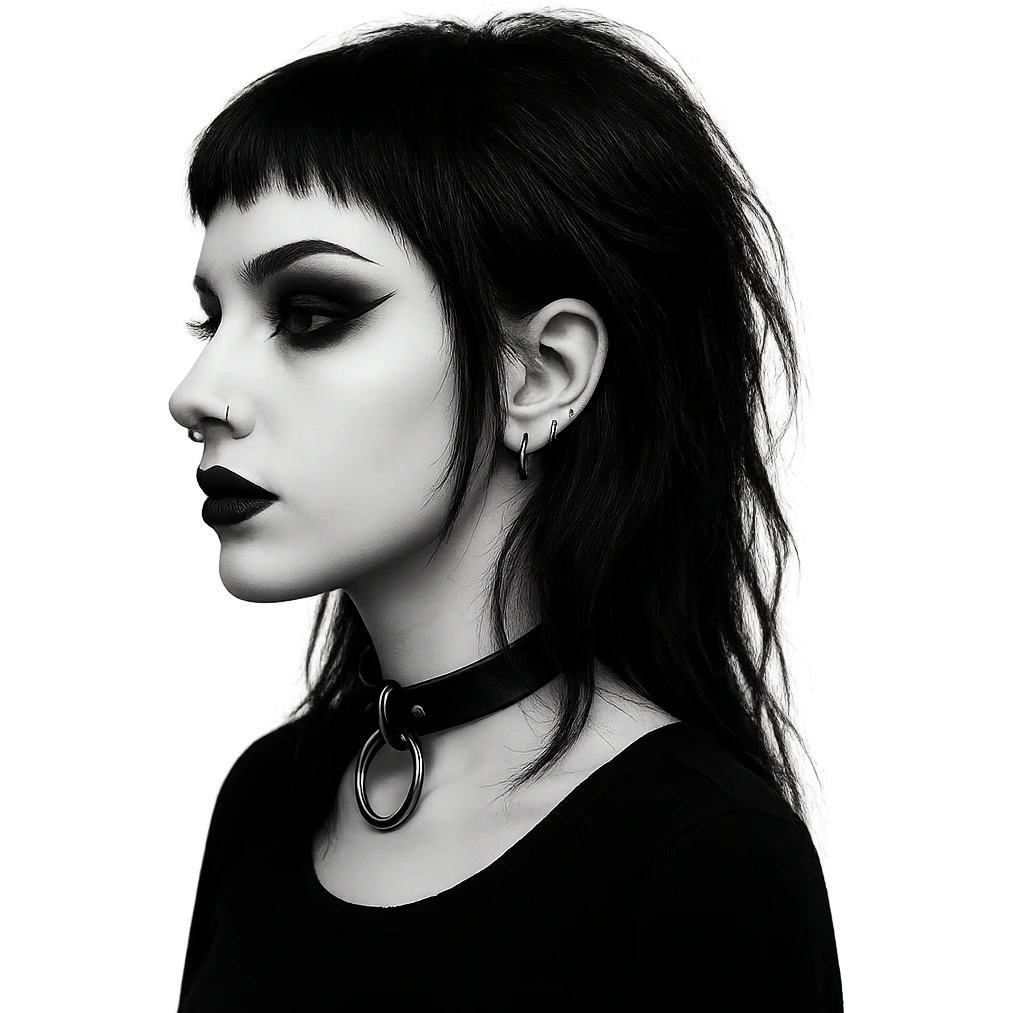 goth black white profile pic  , remove background  emoji