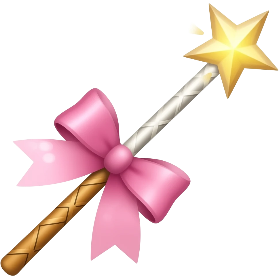 Pink Ribboned magic wand emoji