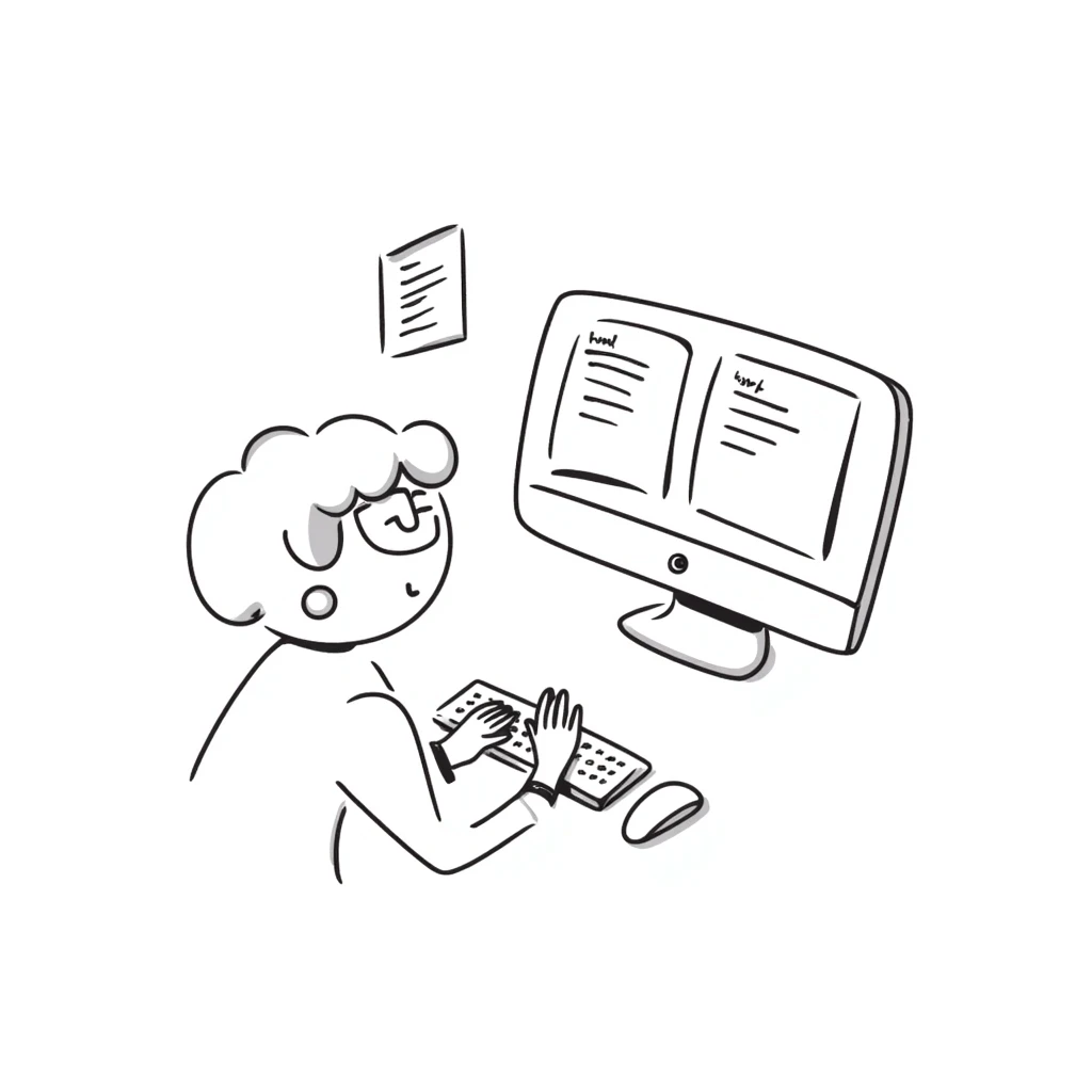 Simple workspace with computer and notes in organized layout emoji