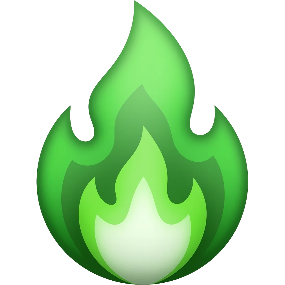 Green fire emoji