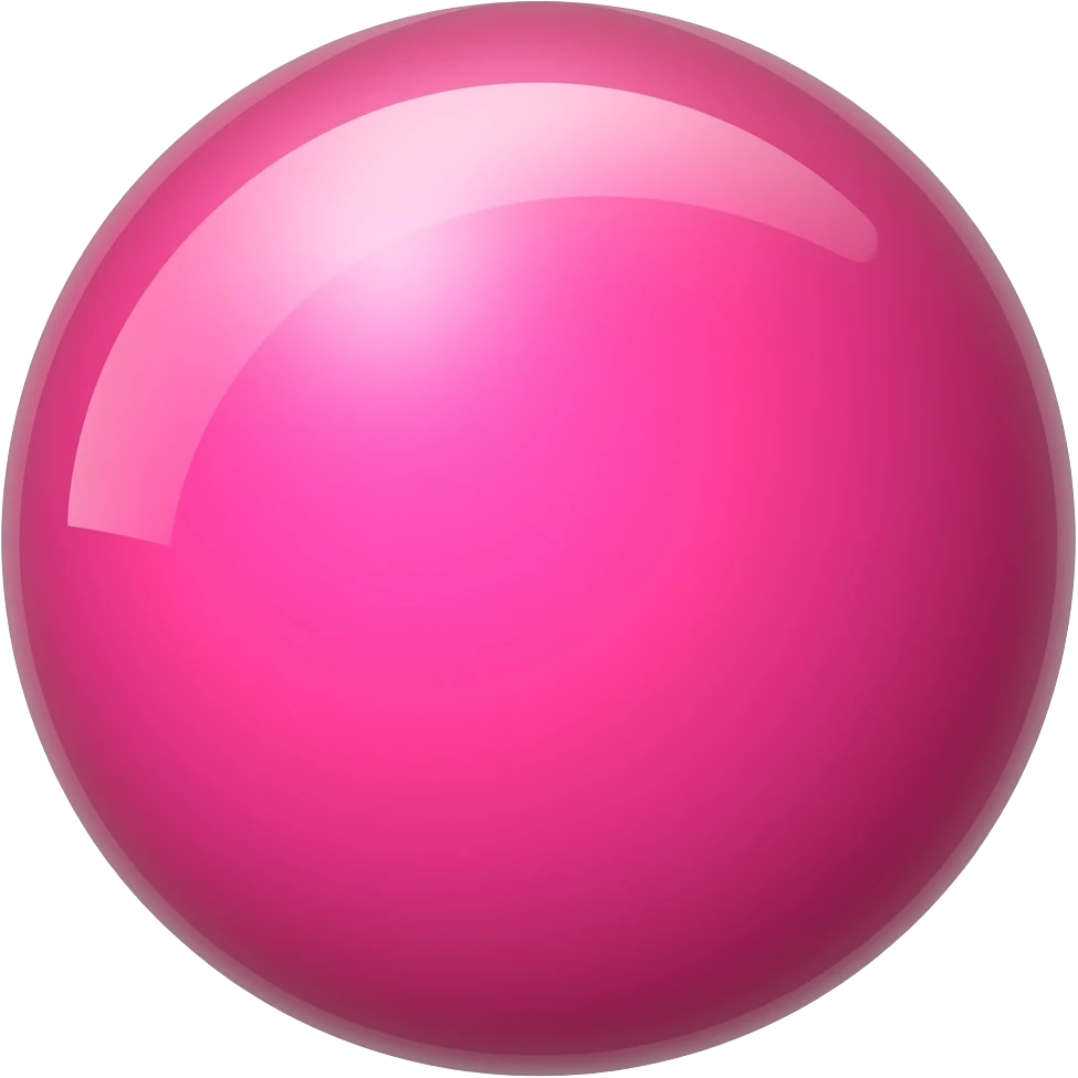 a 3d shiny reflective hot pink sphere emoji