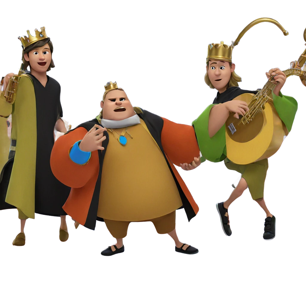 boys with instruments and crowns emoji