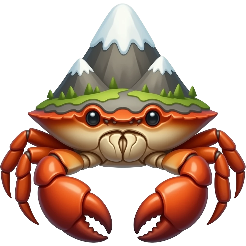 A big stone crab with a mountain on his back emoji
