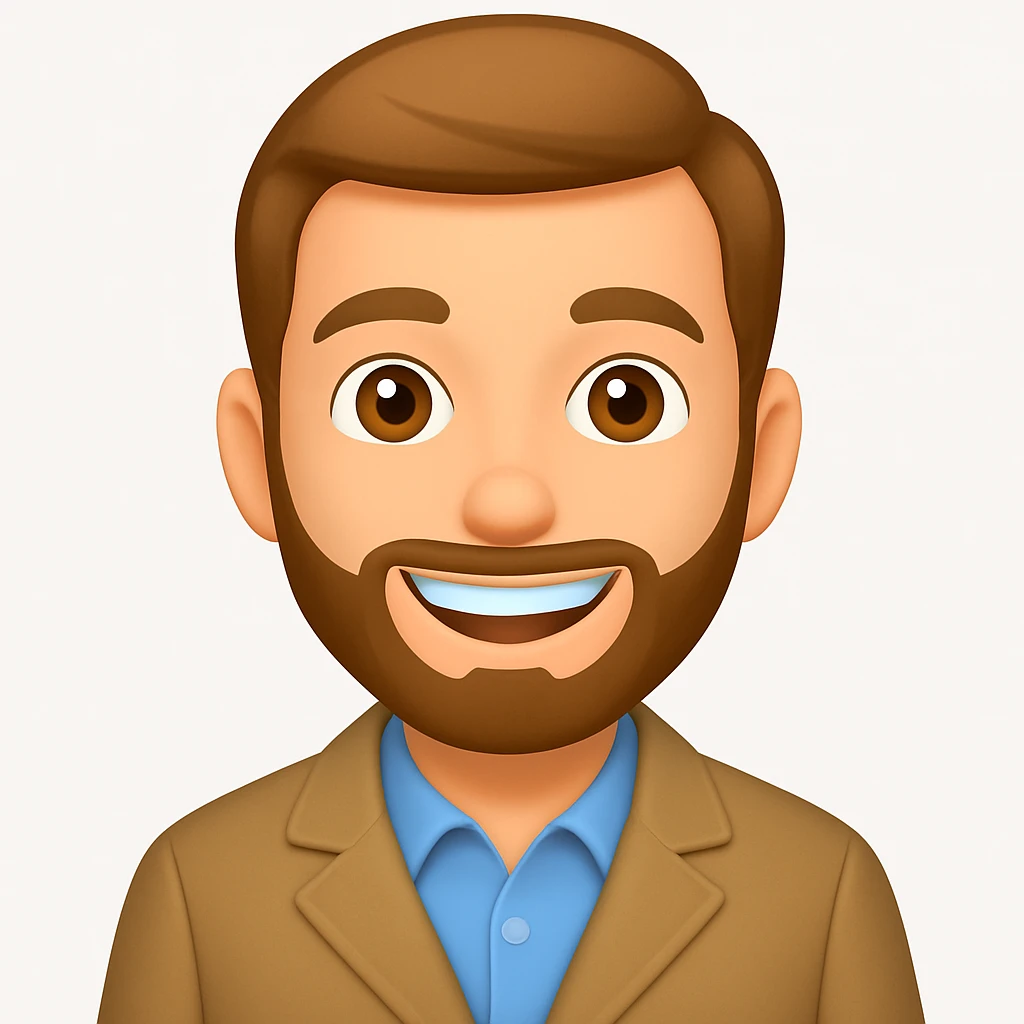 turn the second man in emoji style of the 1st image, match the facial features and get up emoji