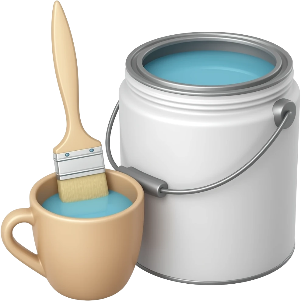 je veux un emoji qui représente l'émaillage d'une pièce céramique qui est peinte avec des couleur pastel. donc une tasse tenu par une pince et qui s'apprete a etre trempé dans un gros pot (type gros pot de peinture, de couleur blanche) emoji