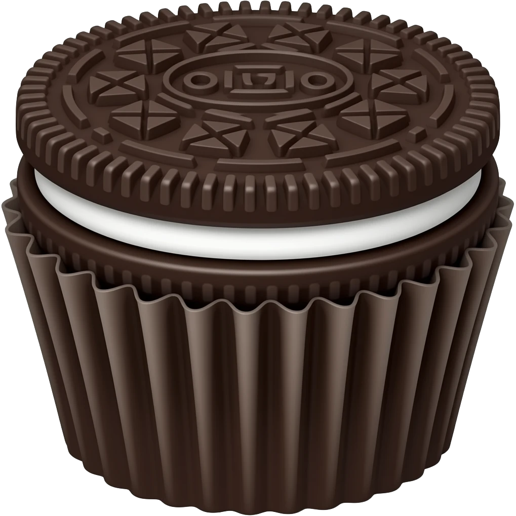 dark chocolate oreo cupcake emoji