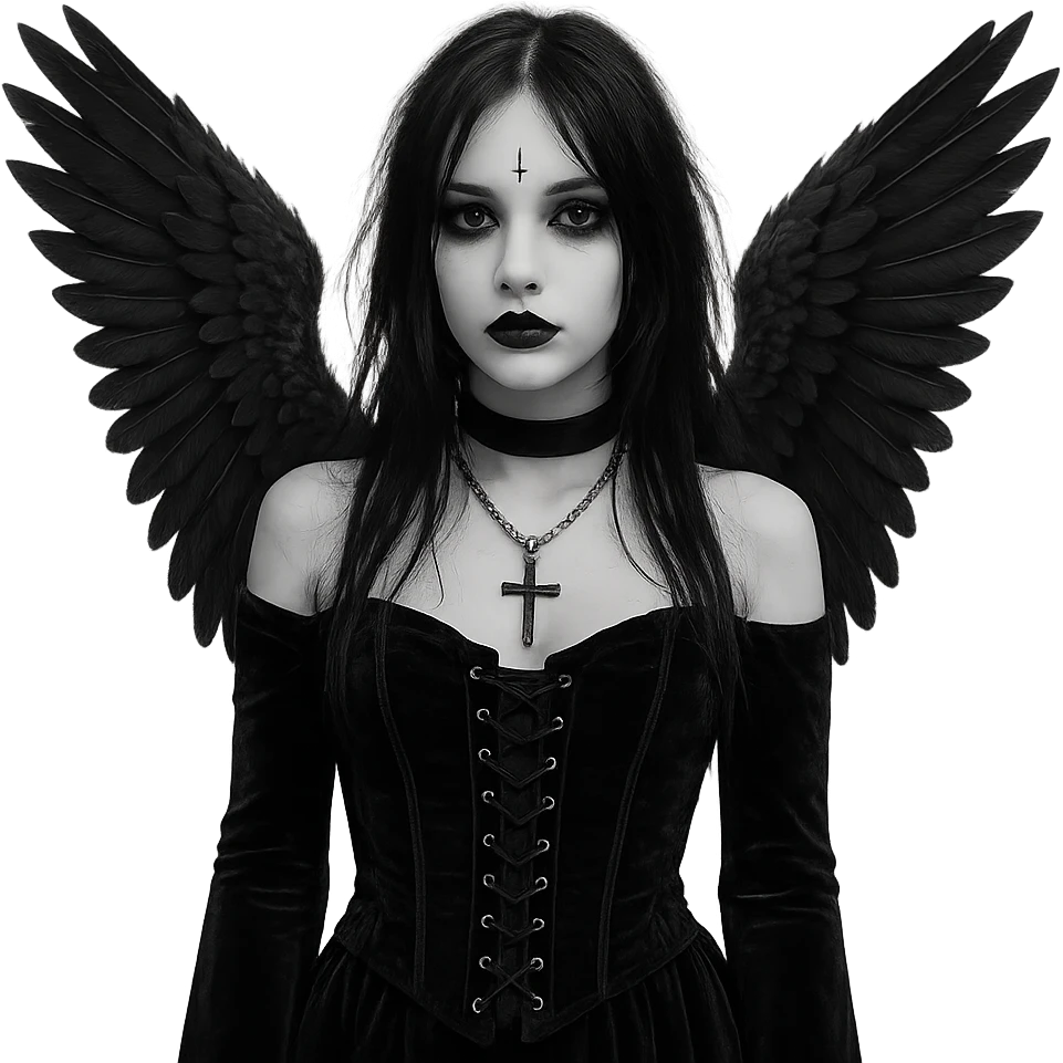 goth angel  object remove background    emoji