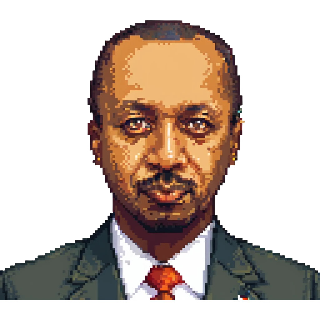 pixel art portrait of Recep Tayyip Erdoğan as a Black man emoji