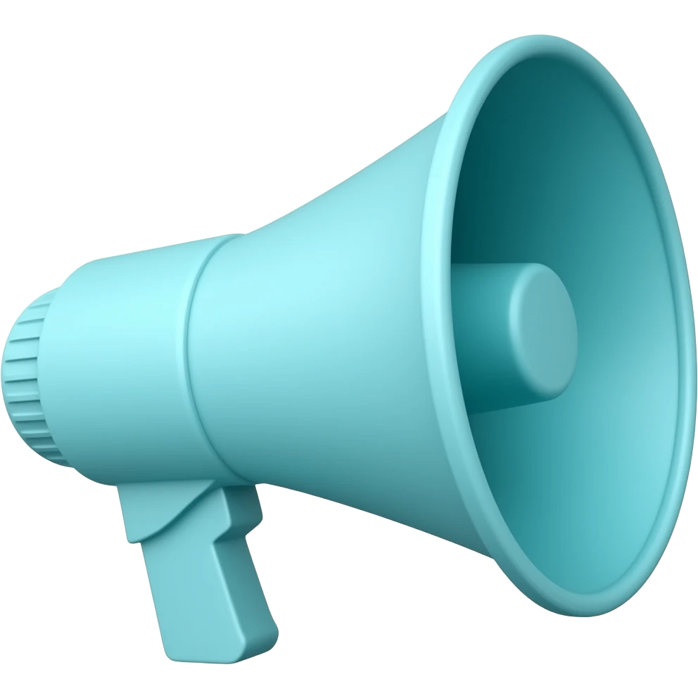 turquoise megaphone emoji