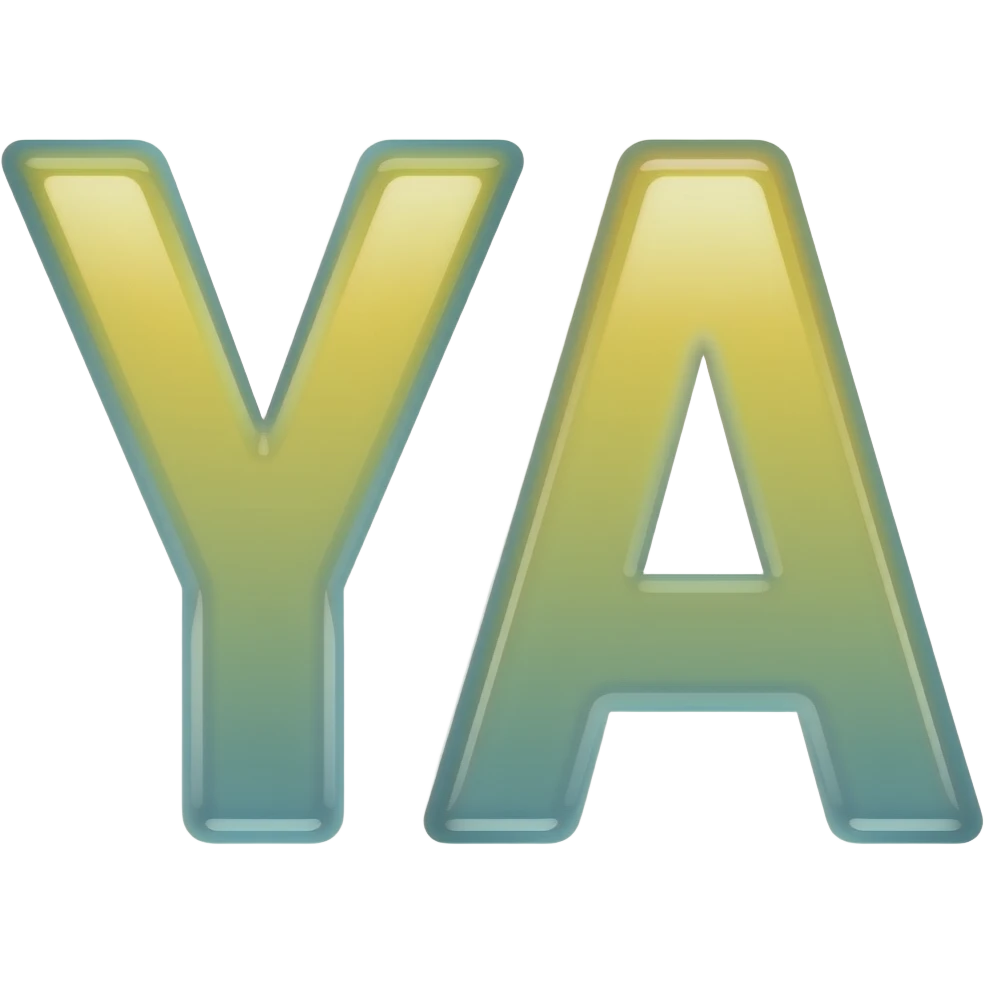 clean YA letters in a bright single color emoji