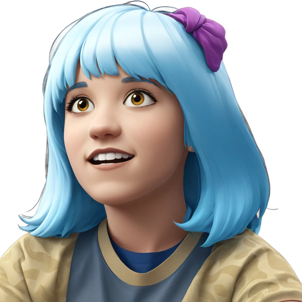 blue haired girl meme emoji