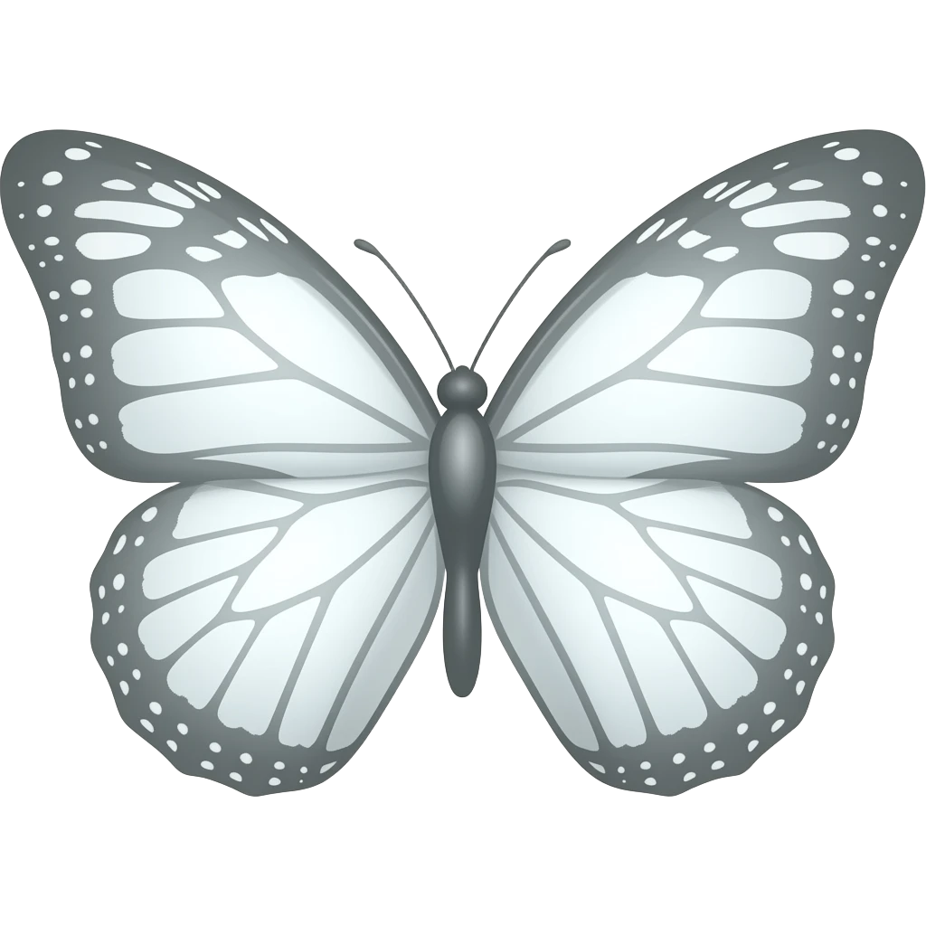 a white colored outlined butterfly emoji