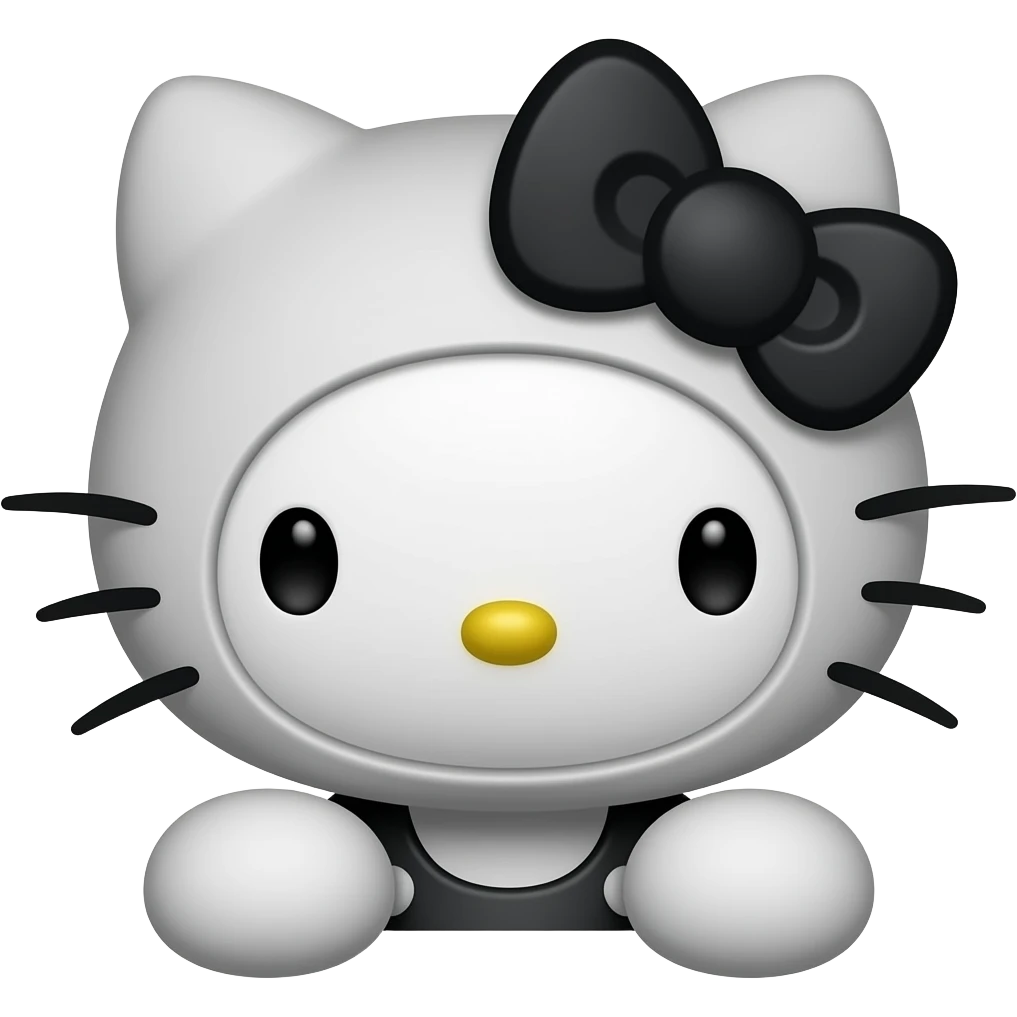 Goth Hello kitty emoji