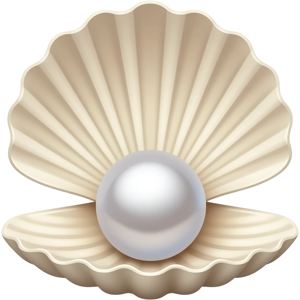 A seashell opening with pearl inside emoji