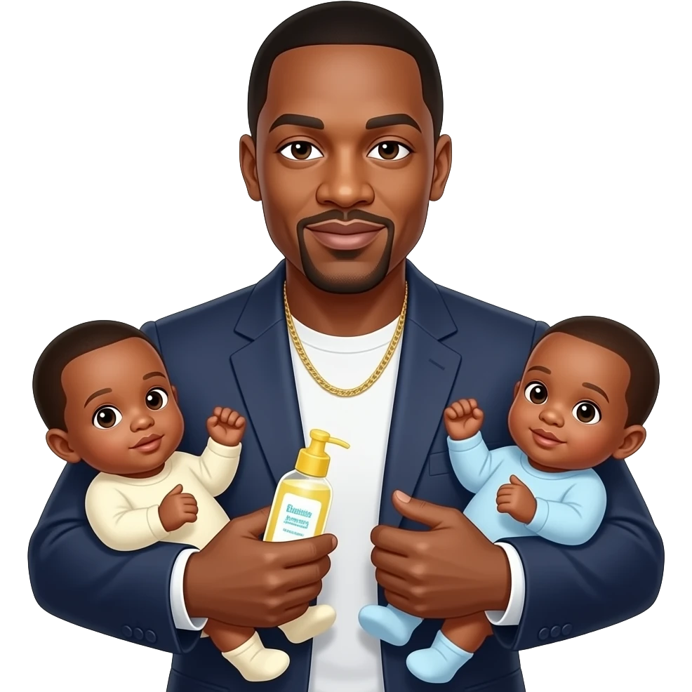 Sean Diddy Combs holding baby’s and baby oil. emoji