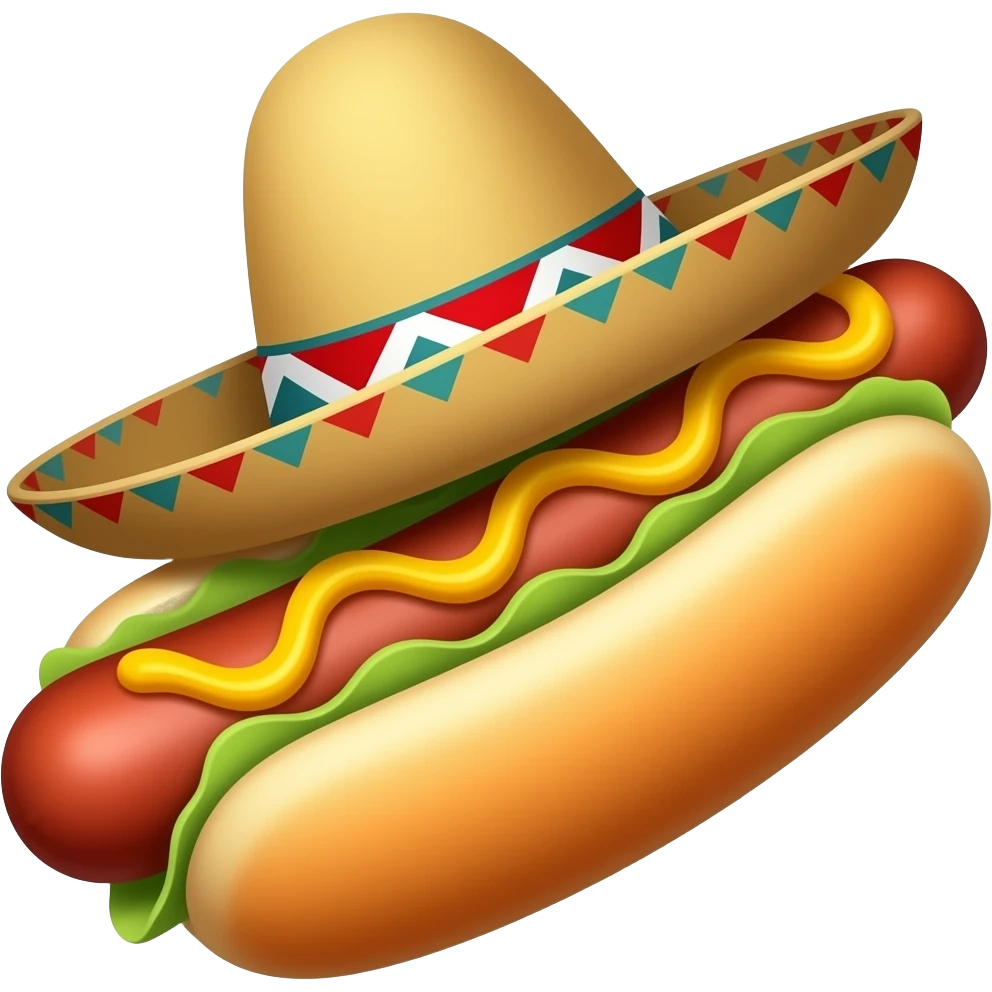 Hotdog wearing sombrero emoji