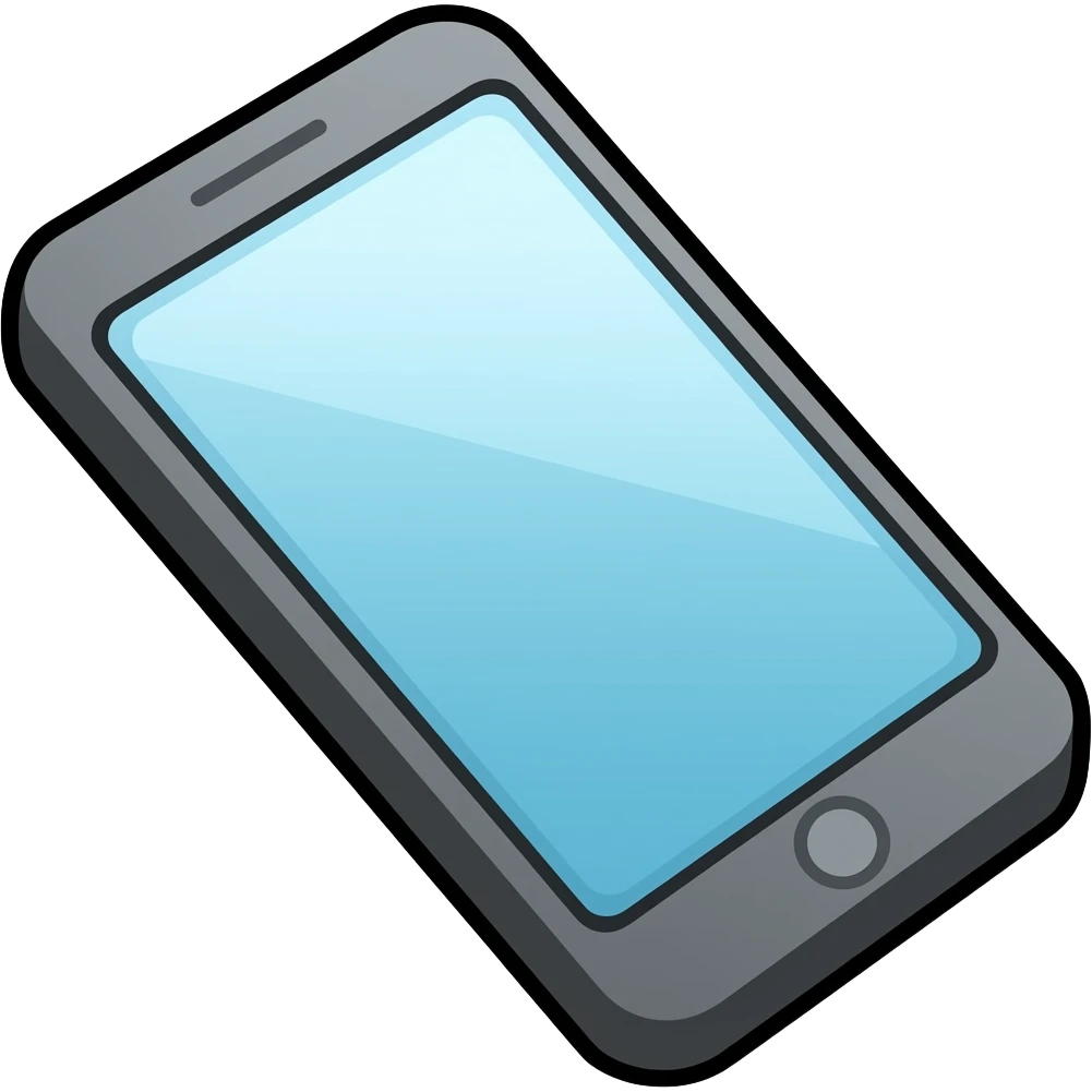 thick black outline, smartphone emoji, thick black outline, simple cartoon emoji