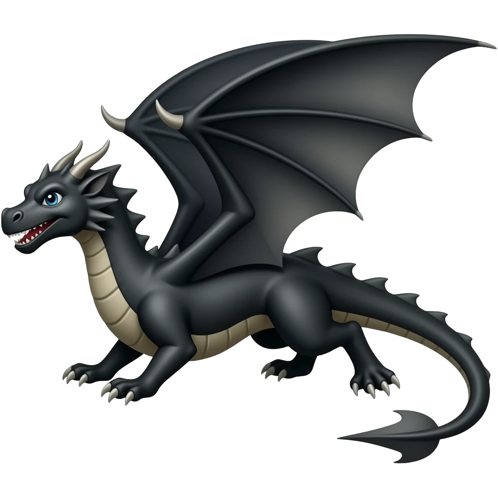 Black Flying dragon emoji