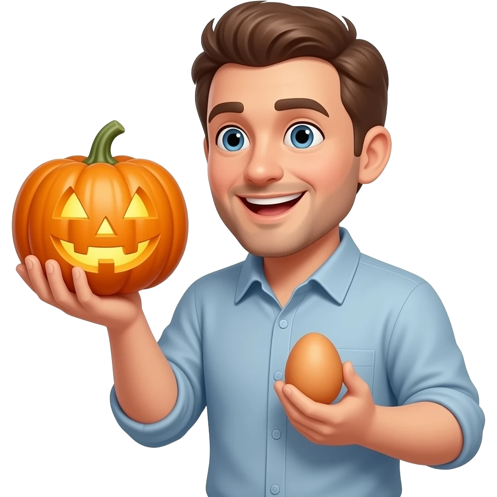 He called out pumpkin with eggs and without arms emoji