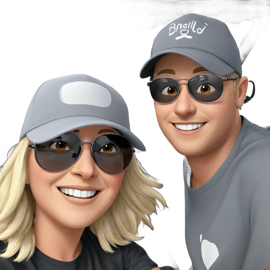 smiling girl with boy in hat emoji