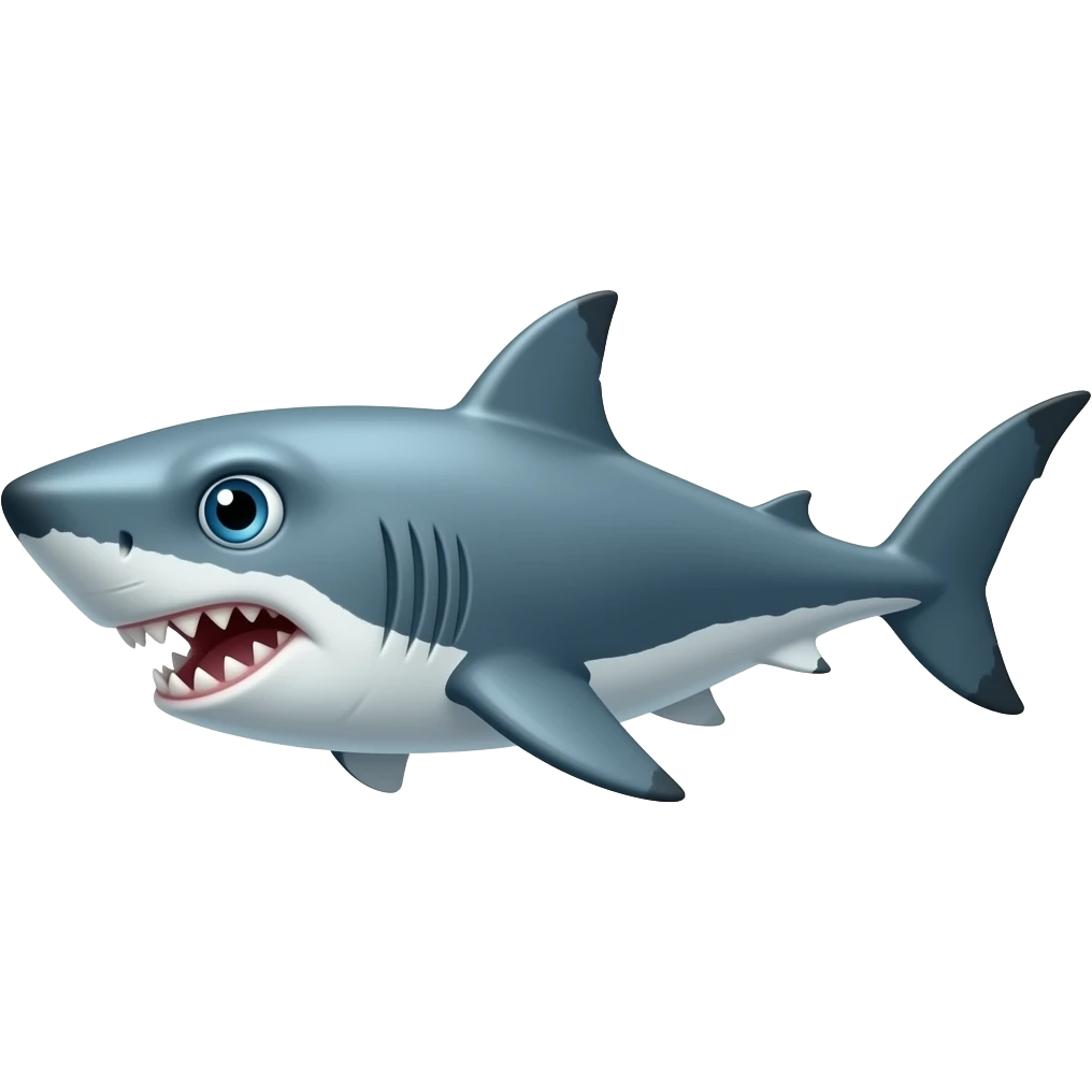 Tubarao agressivo,n tao animado emoji