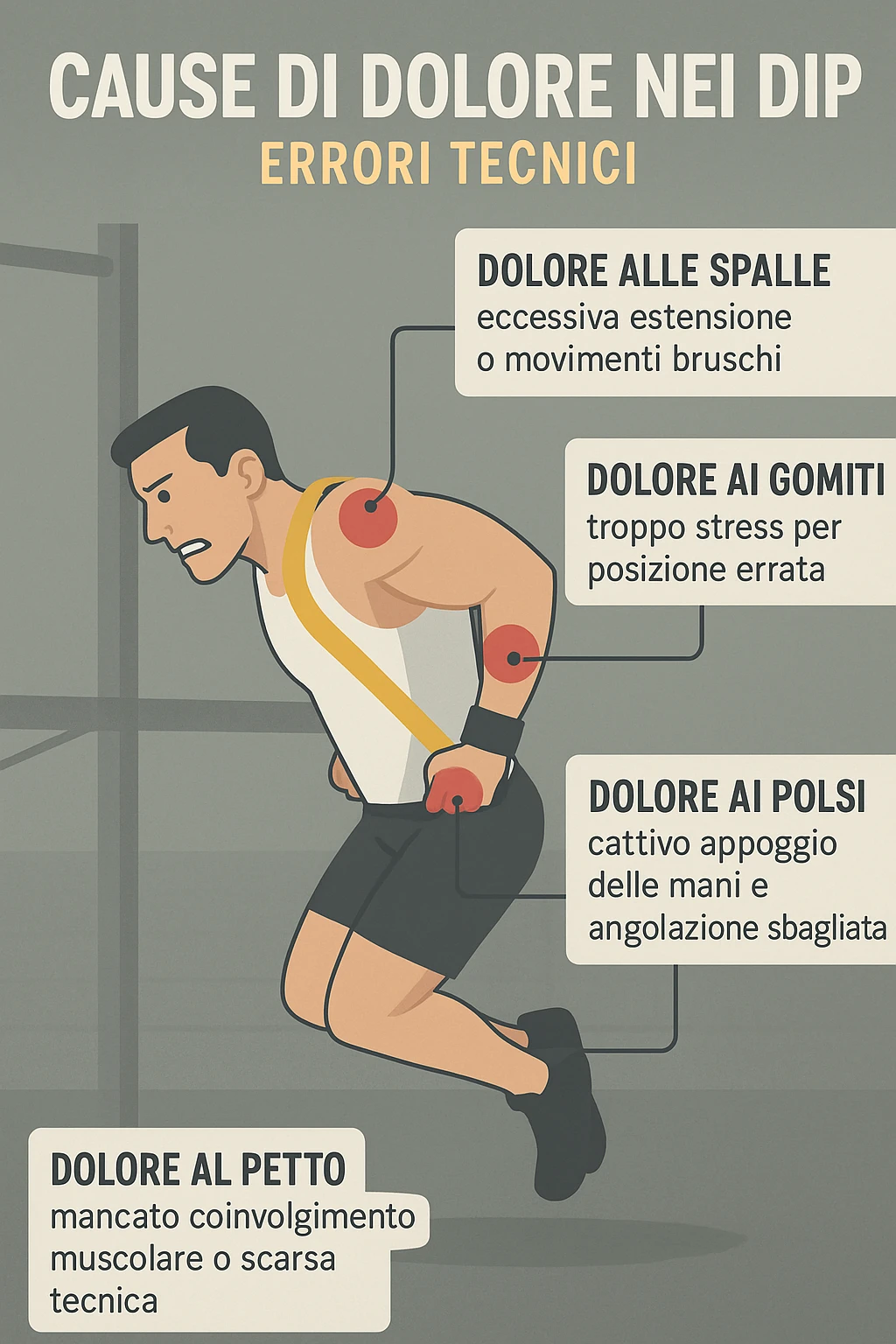 Dolore nel dip per errori di tecnica, facciamo capire bene i dolori in italiano emoji