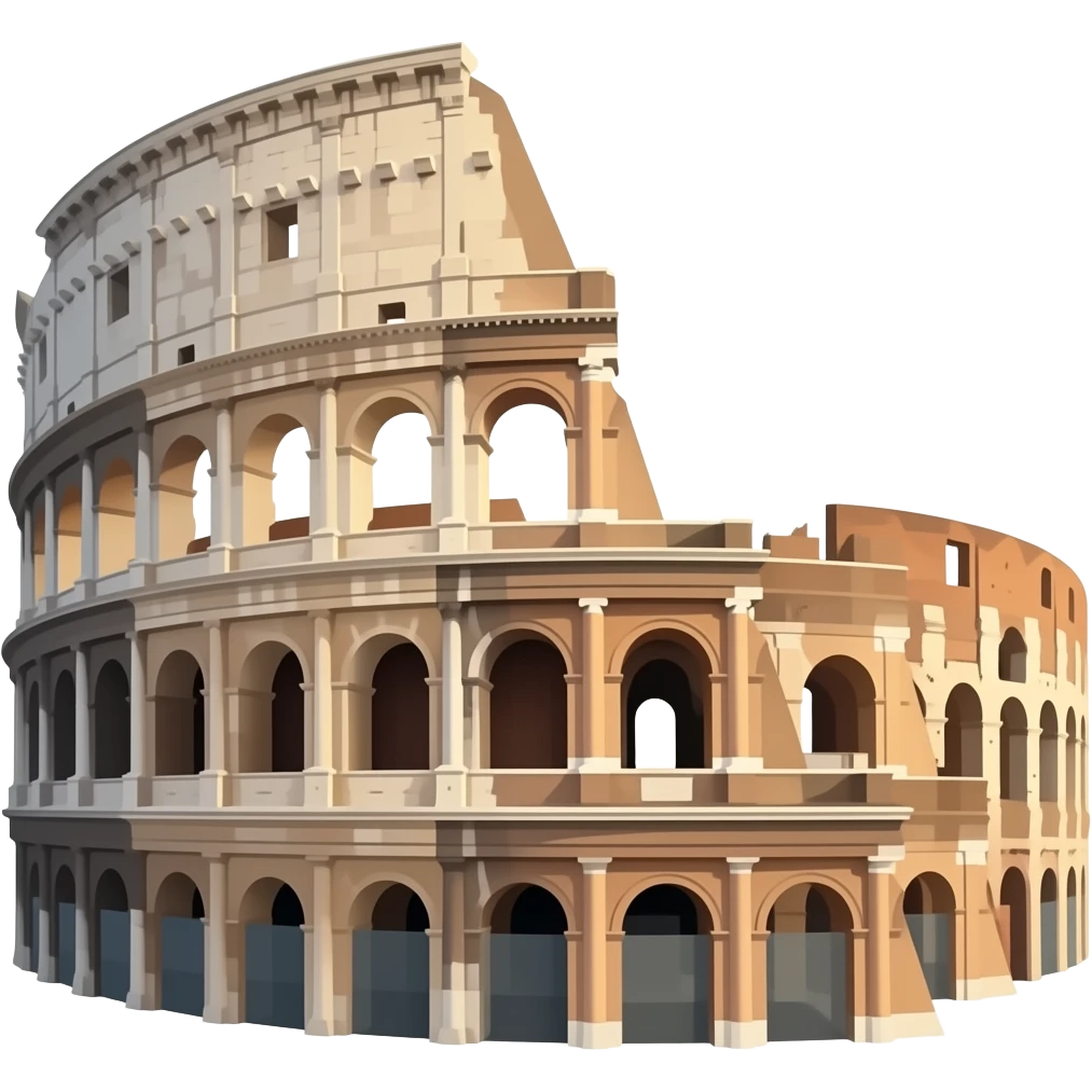 Simple emoji of colloseum made for insertion to text without borders emoji
