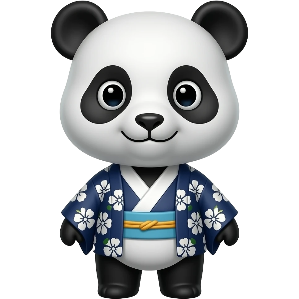 panda in japanese traditional clothe half body front facing emoji