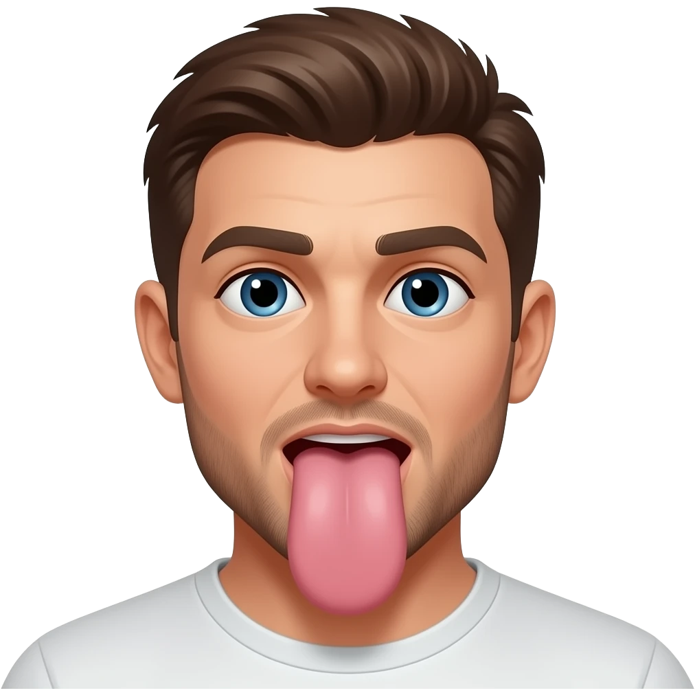 Man sucking on a pussy emoji