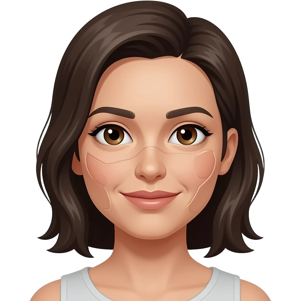 woman face with uneven skin emoji