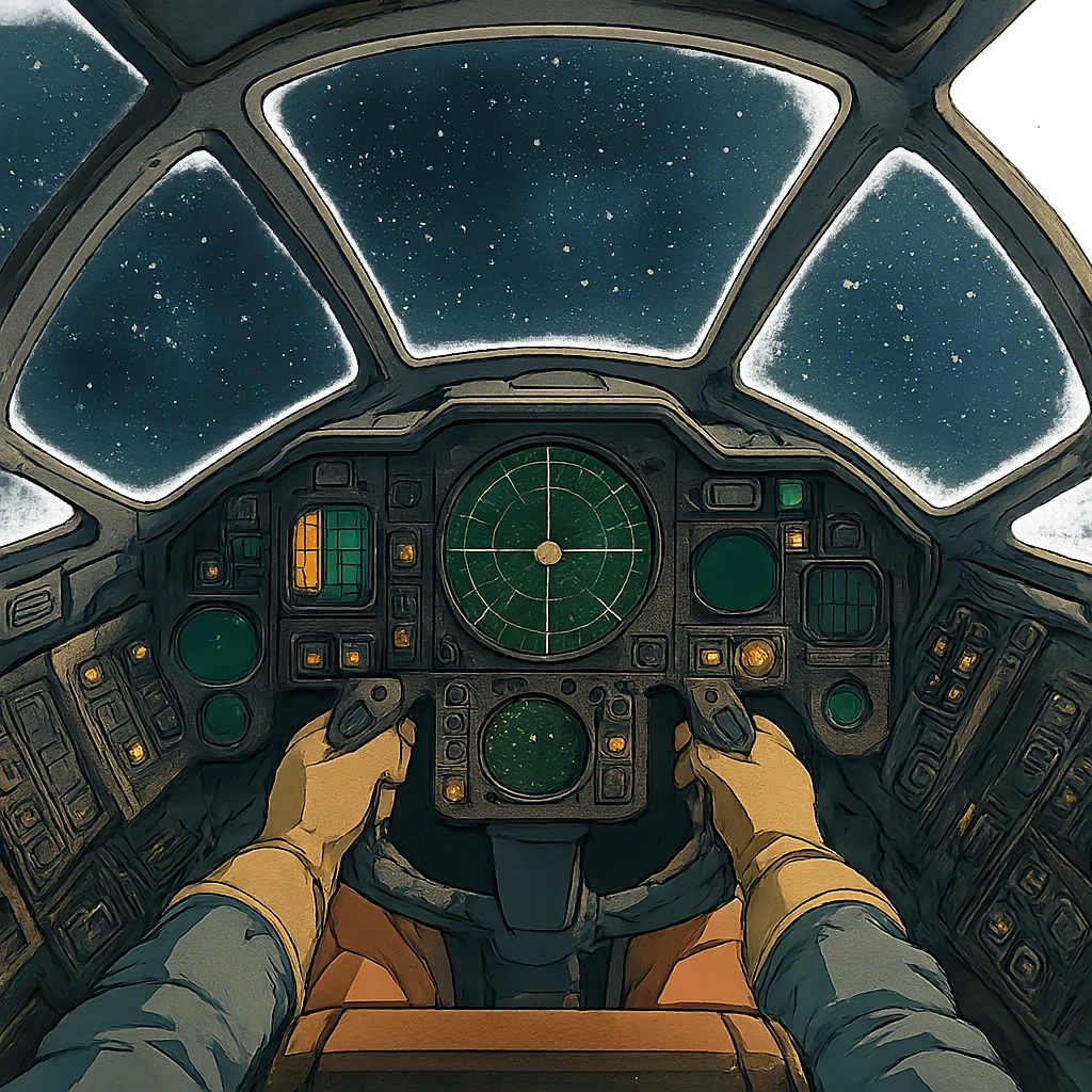 the inside of a spacefighter cockpit emoji