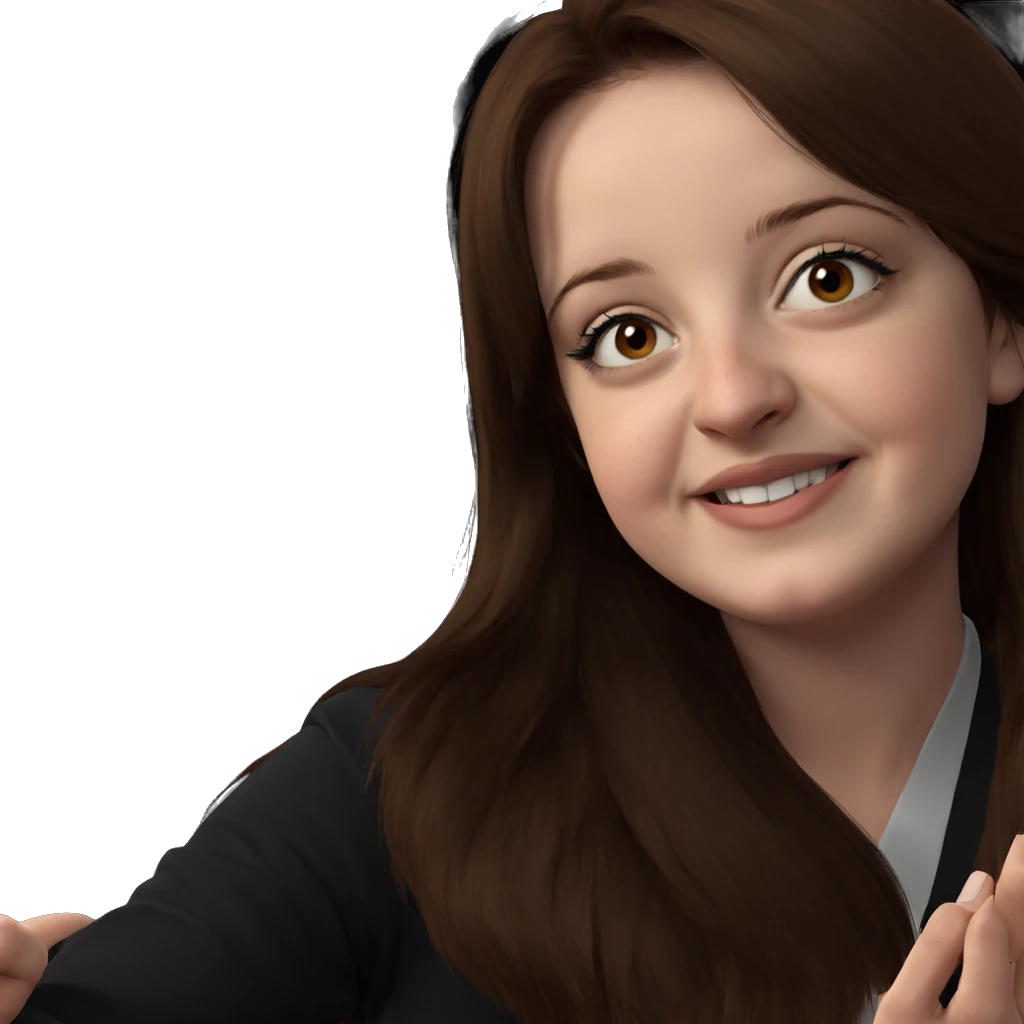 smiling girl with brown hair emoji