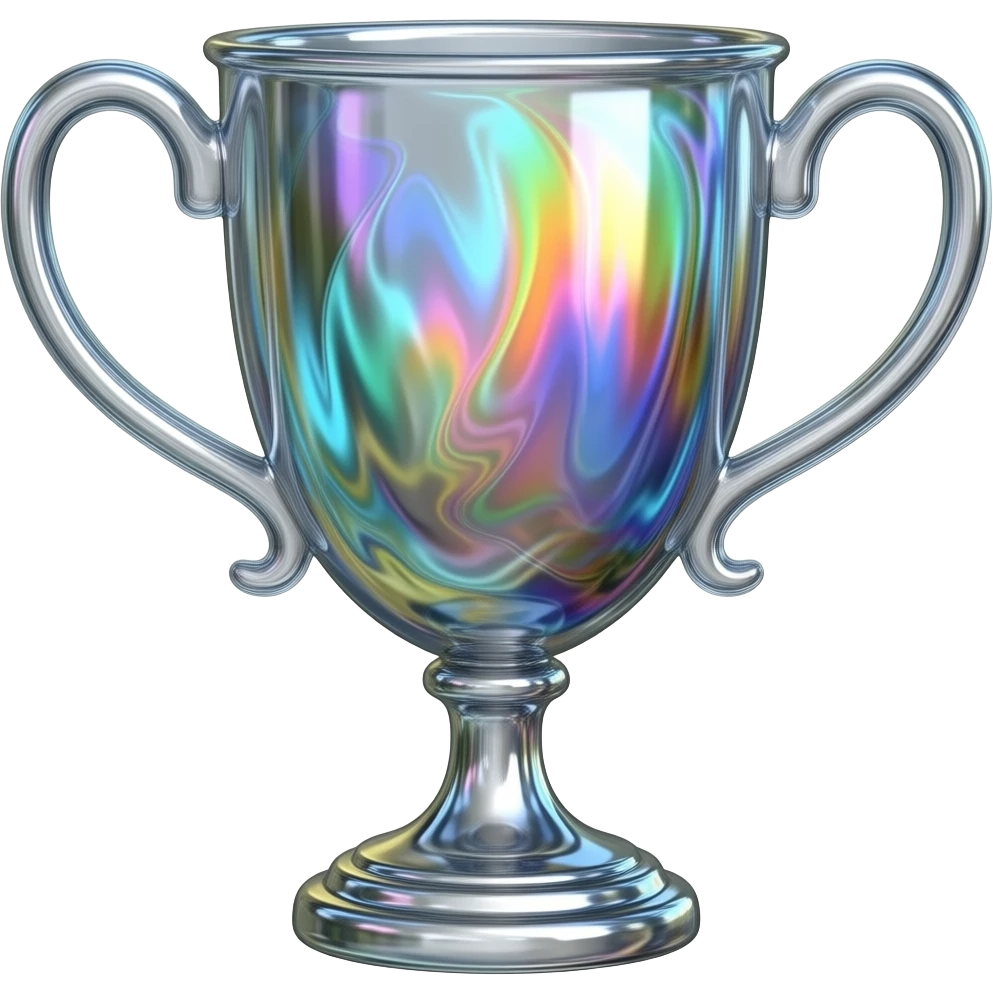 una coppa della vittoria (in stile liquid glass a colori) emoji