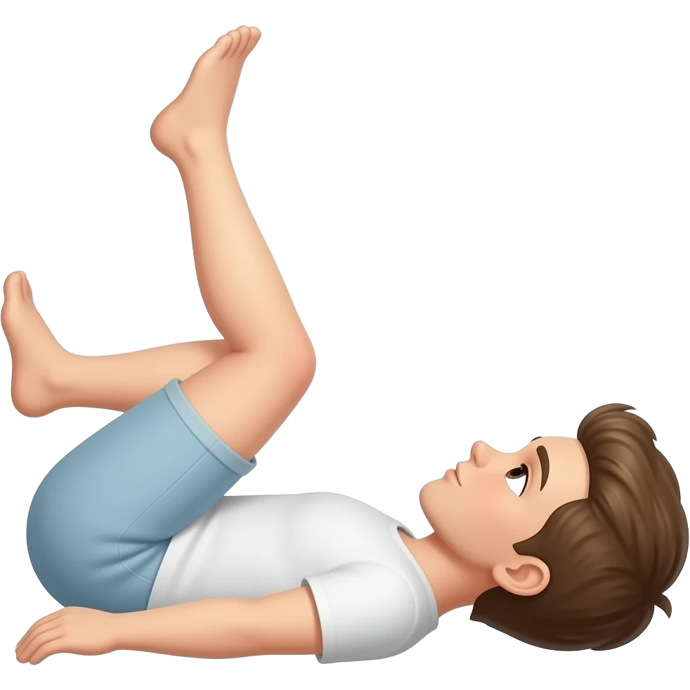 knees up 45 degree, lying on back. from side emoji