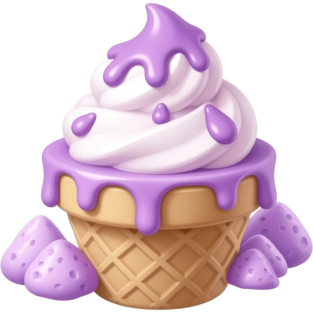 Ube sundae with ube syrup emoji