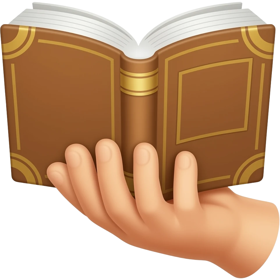 Ek hath mein pakdi Hui kitab ka emoji bnao emoji