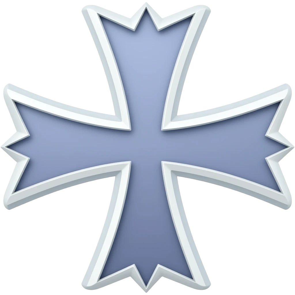 Periwinkle thin cross edgy design with white bright border emoji