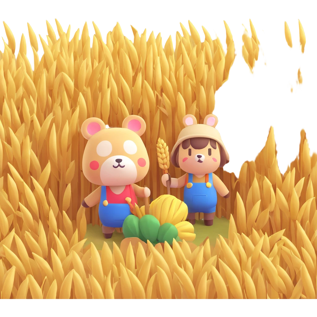 animal crossing character, little guy that harvest wheat emoji