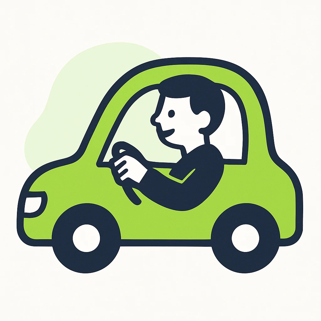 person driving a car emoji