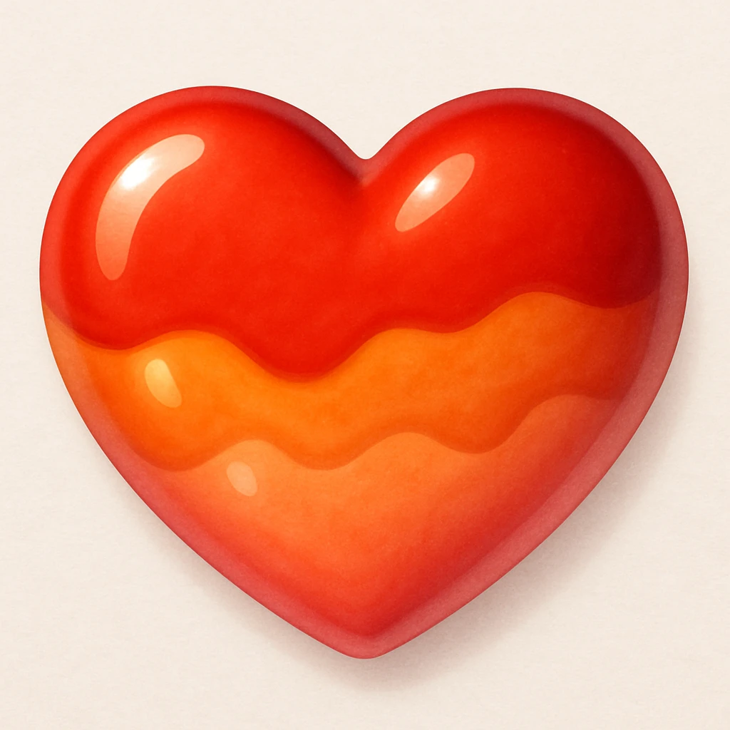 food heart emoji, shiny, with a gradient effect emoji