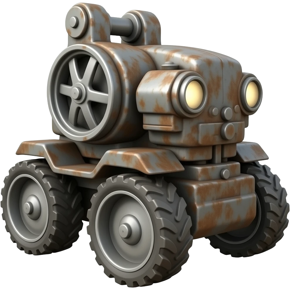 rusty machine on wheels emoji
