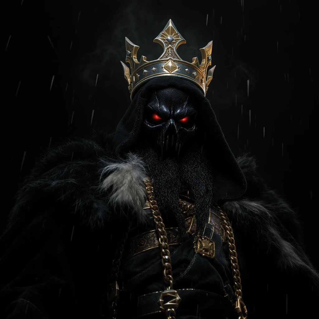 The sinister king emoji, not cartoon like emoji