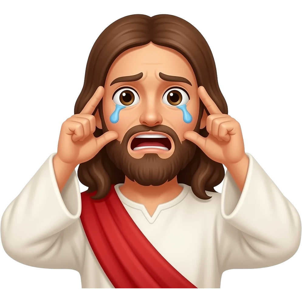 Jesus having a panic attack emoji