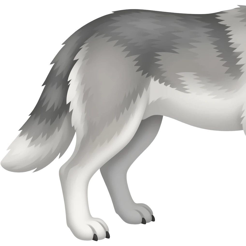 Grey wolf tail emoji