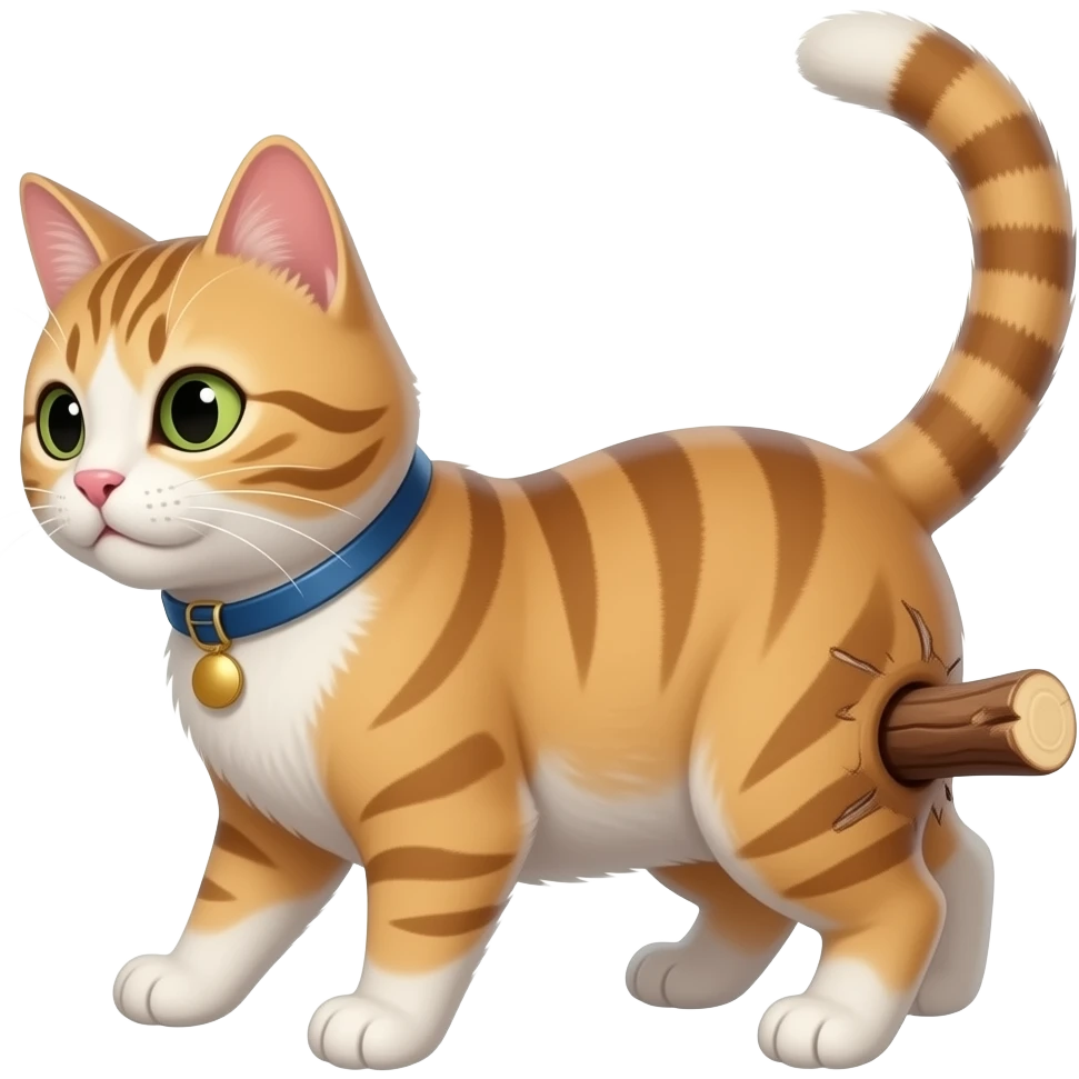 Cat is trying to remove a stick that is stuck in his butt emoji